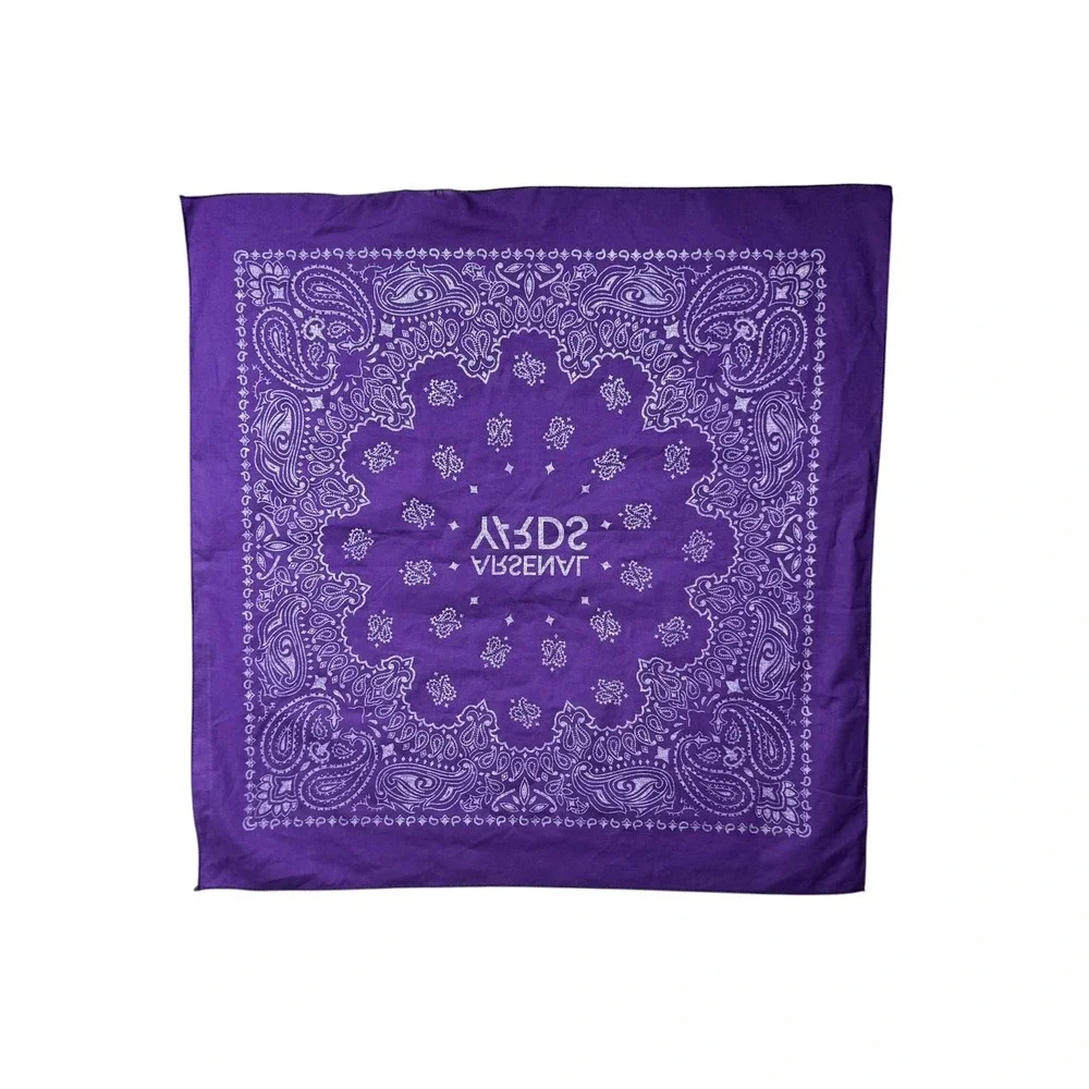 Arsenal Yards Purple Paisley Logo Bandana Square Scarf 21x21